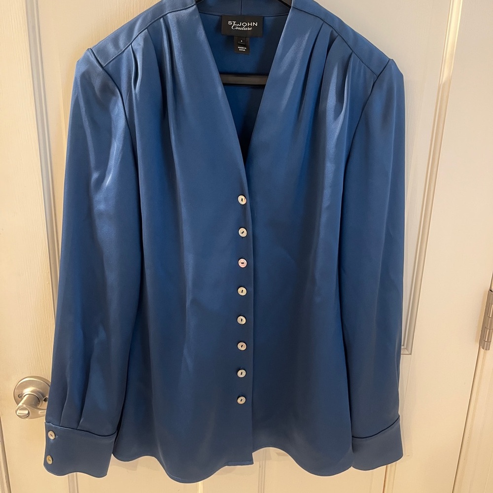 St. John Couture Blue Blouse size 4